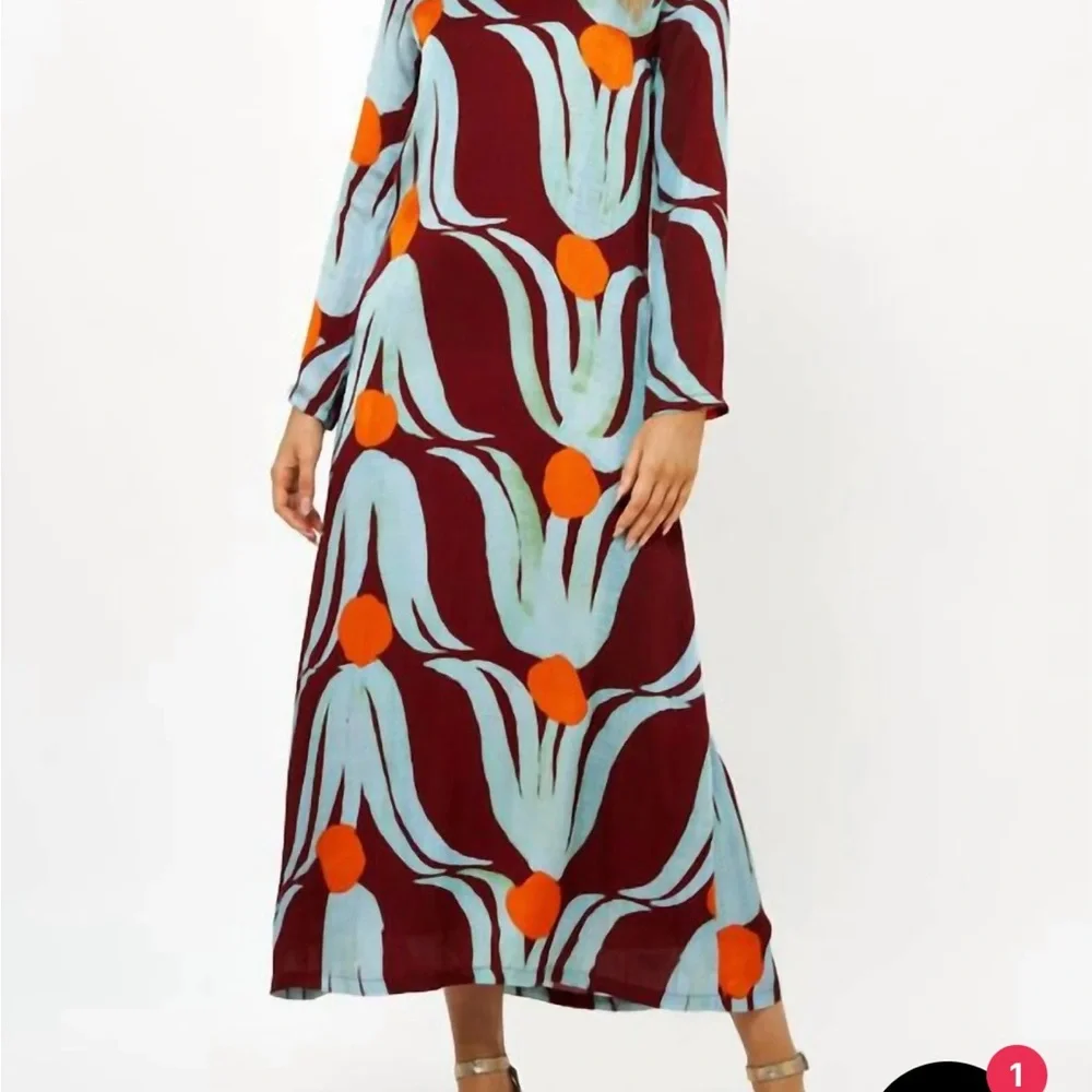 Oliphant long sleeve shift dress tulip orange - Picture 2 of 3